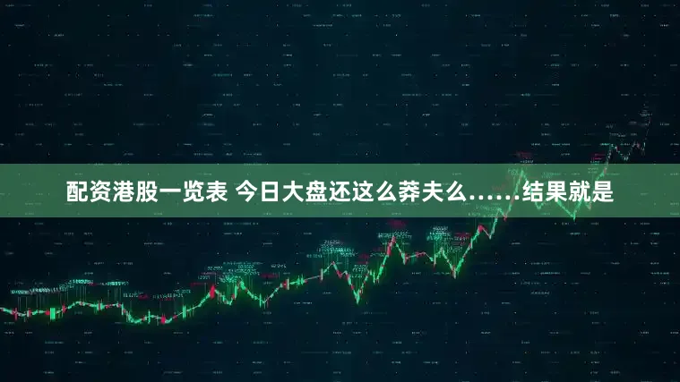 配资港股一览表 今日大盘还这么莽夫么……结果就是