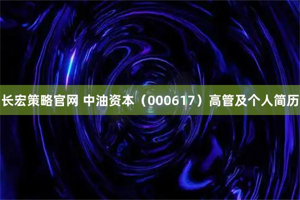 长宏策略官网 中油资本（000617）高管及个人简历